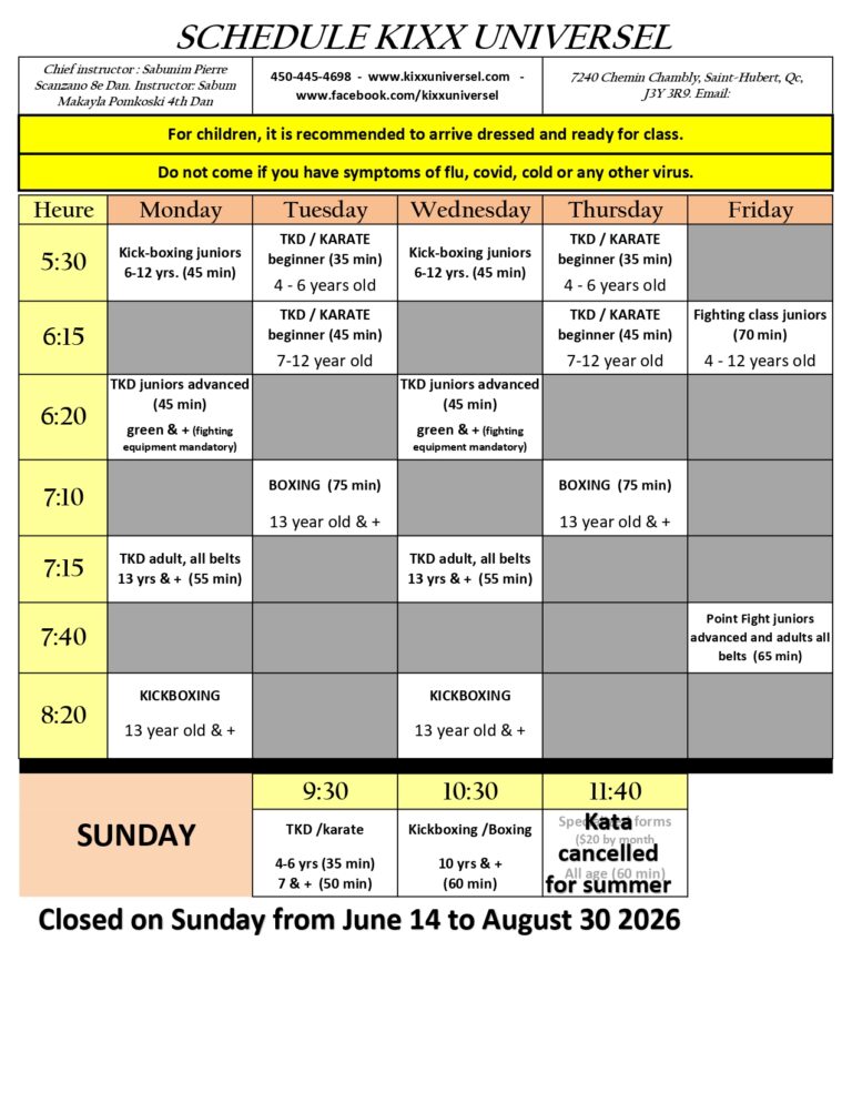 schedule summer 2026