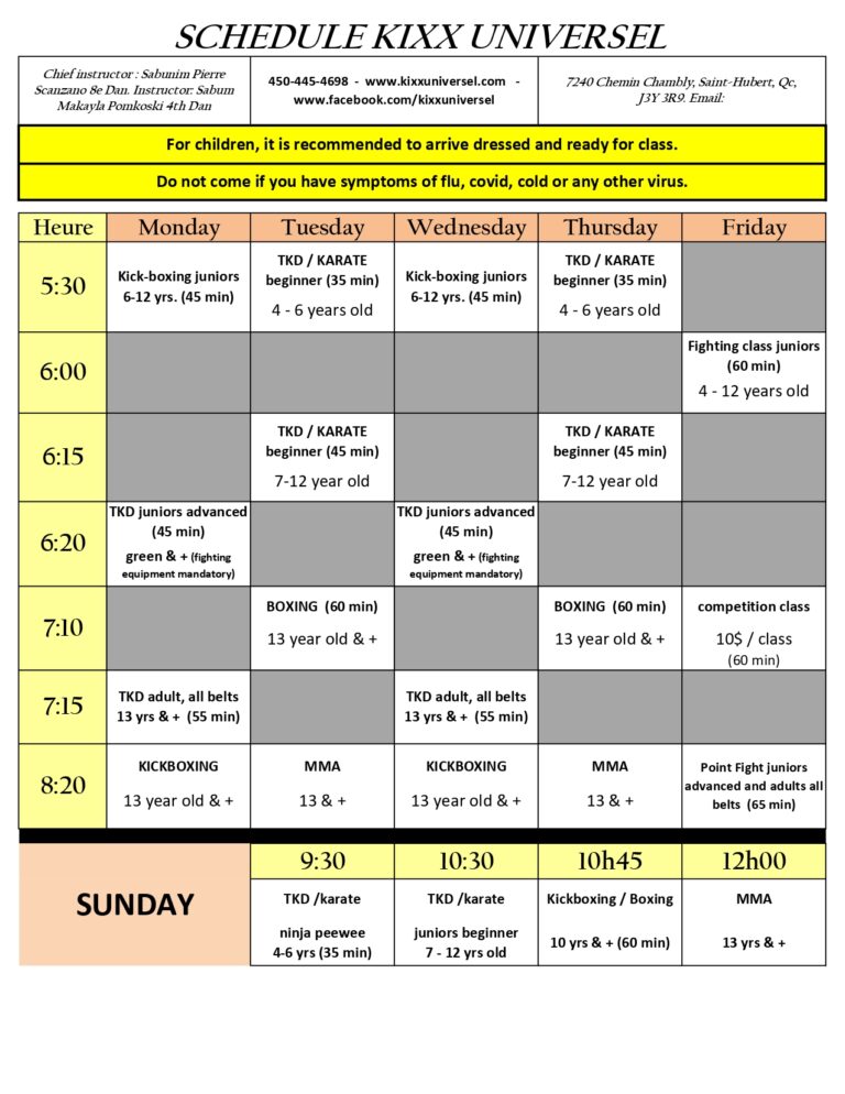 Horaires